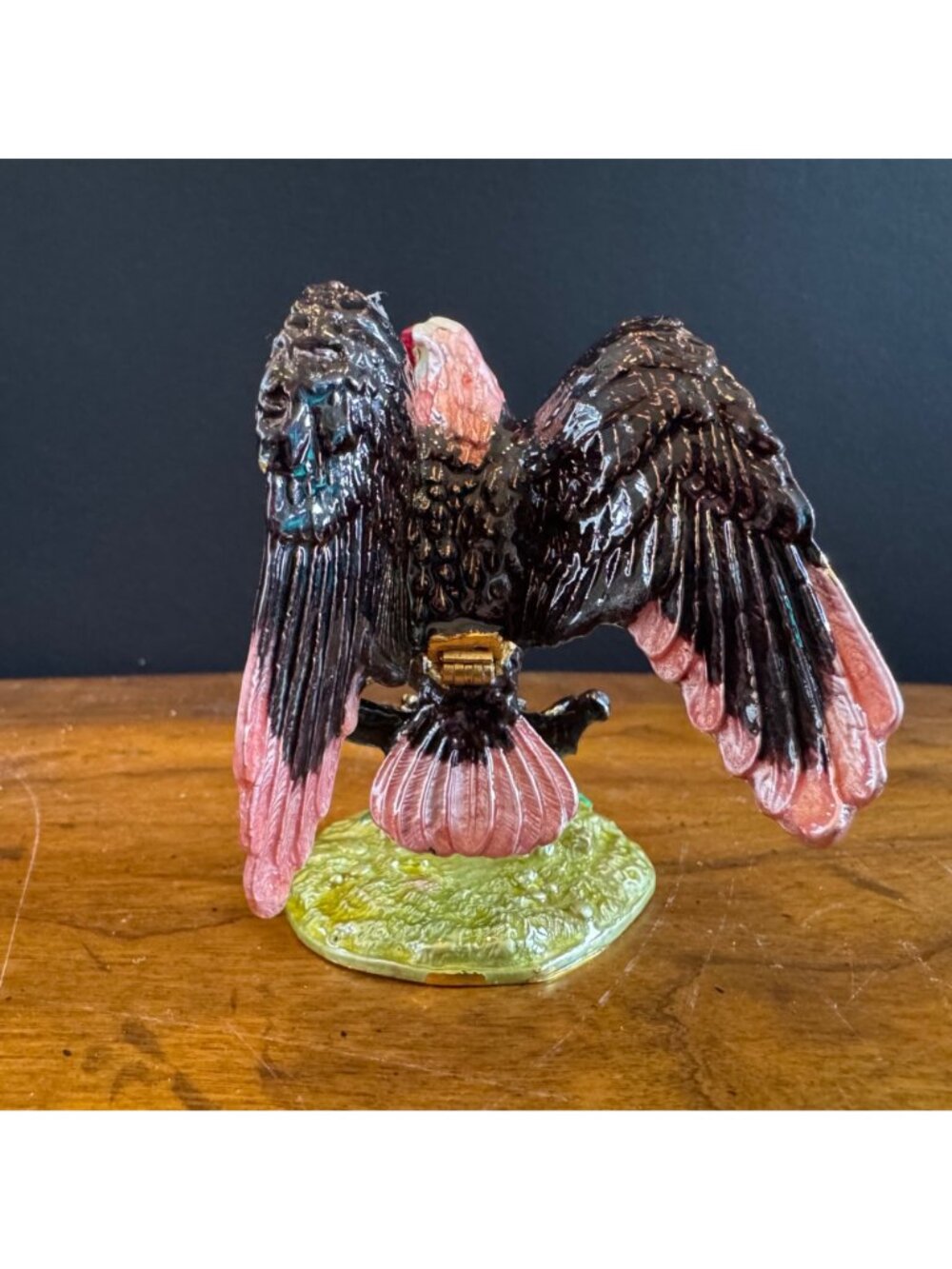 Majesty Release No. 20 Decorative Eagle Trinket Box With Rhinestones & Hinged Li - Picture 5 of 13